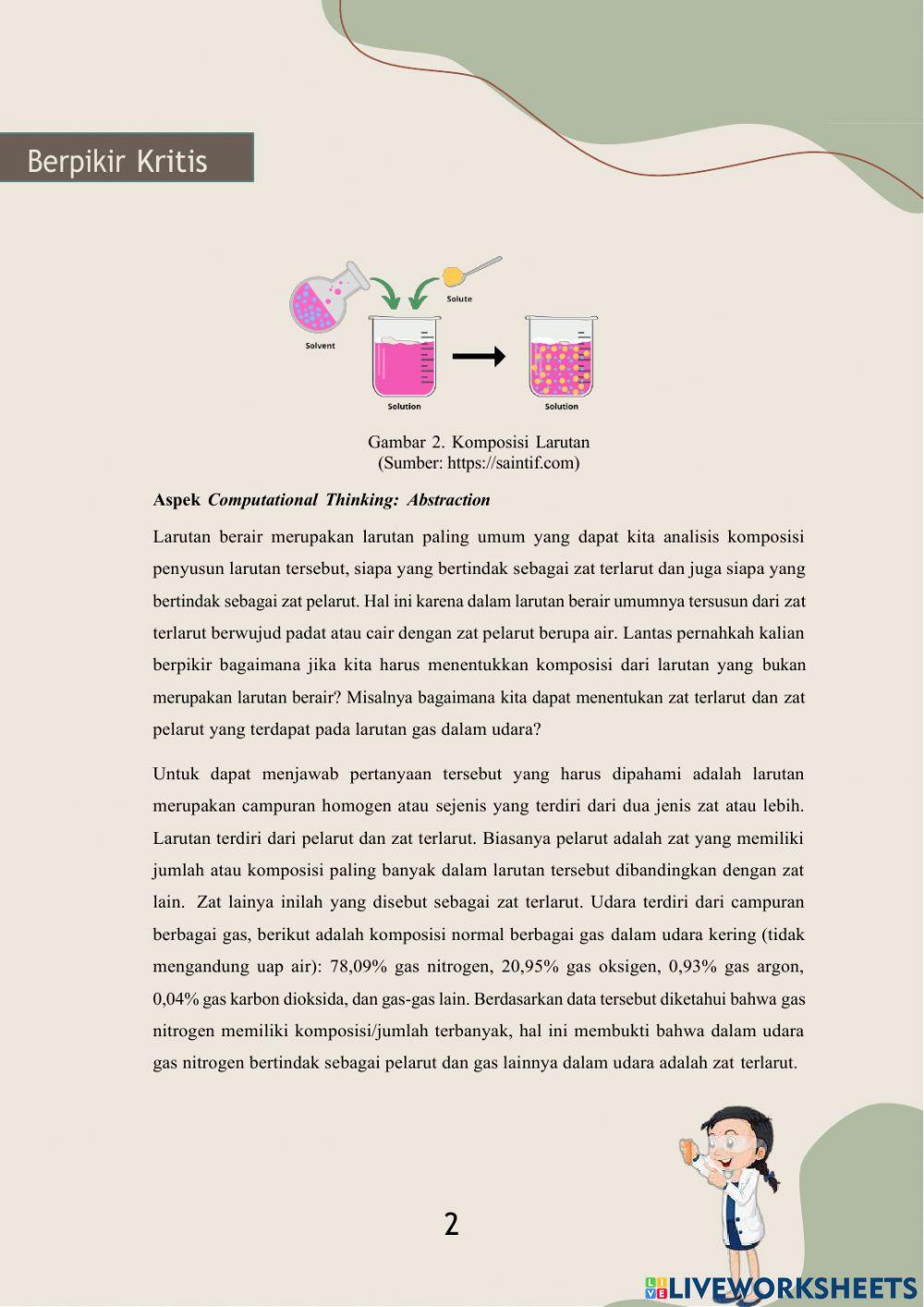 PART 1 - Larutan elektrolit dan nonelektrolit terintergarsi computational thinking