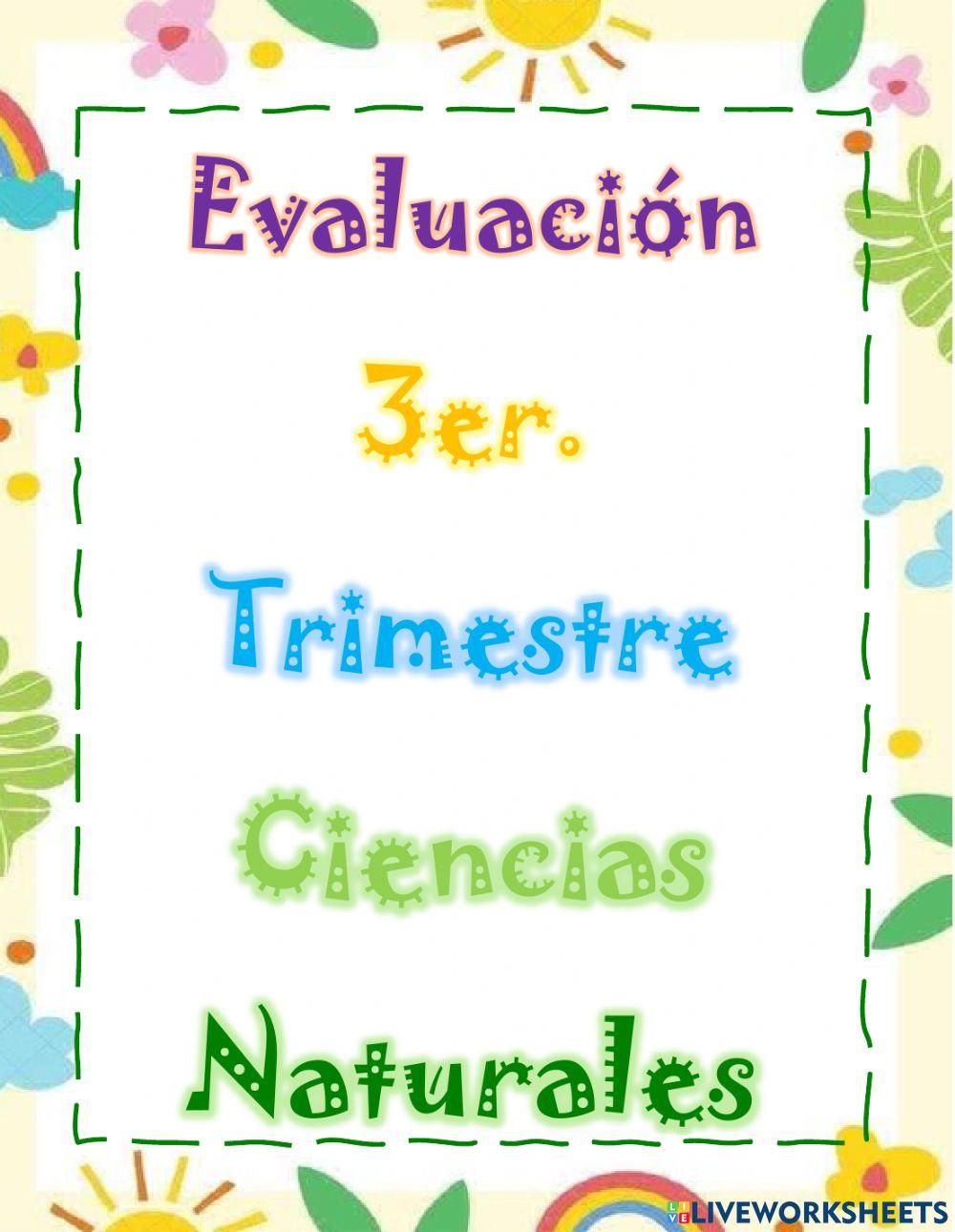Evaluación trimestral Ciencias Naturales