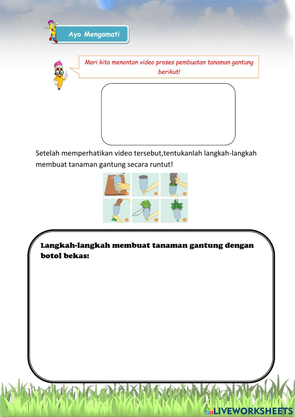 LKPD Kelas 3 Tema 2 Menyayangi Tumbuhan dan Hewan Subtema 3 Menyayangi Tumbuhan