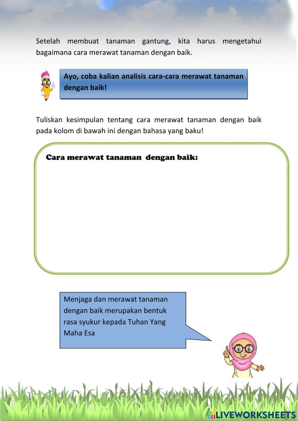 LKPD Kelas 3 Tema 2 Menyayangi Tumbuhan dan Hewan Subtema 3 Menyayangi Tumbuhan