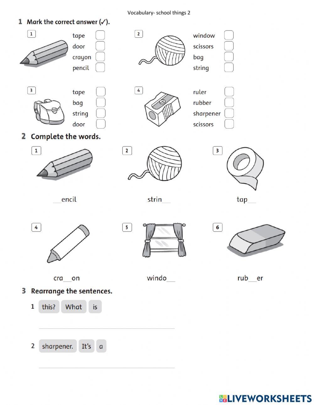 My first grammar- school things