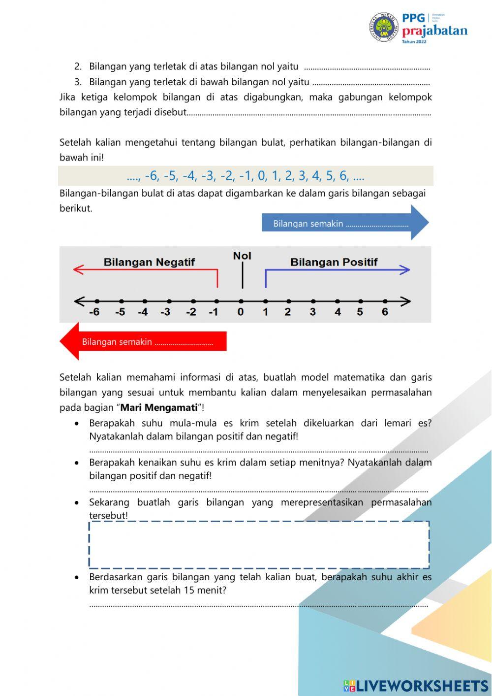 LKPD Bilangan Bulat Kelas 7