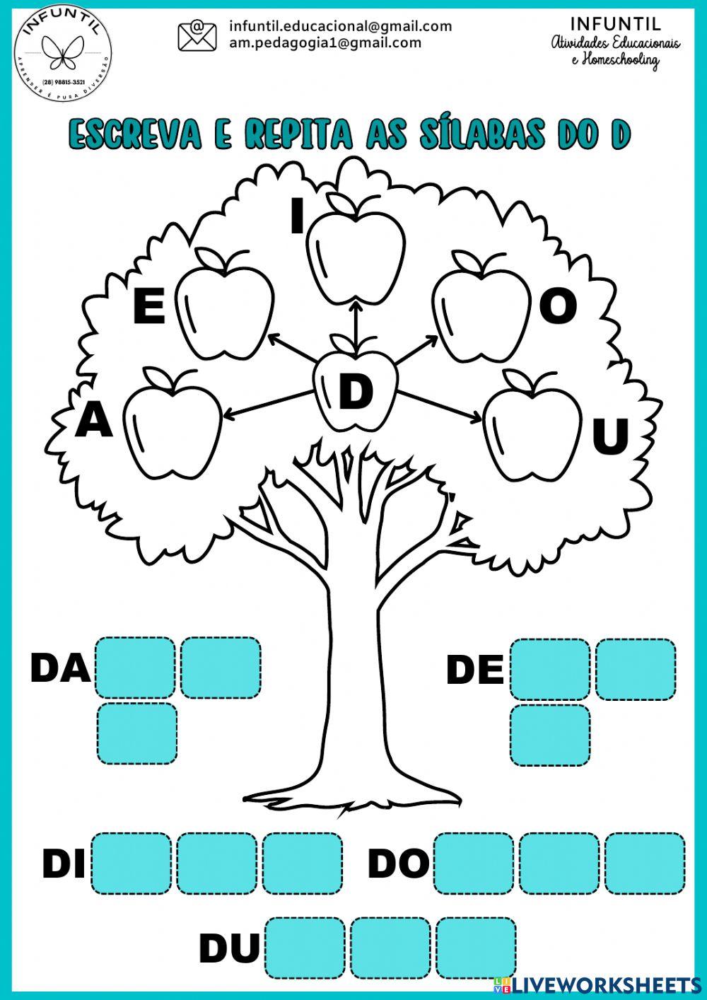 Família silábica do d - árvore do d