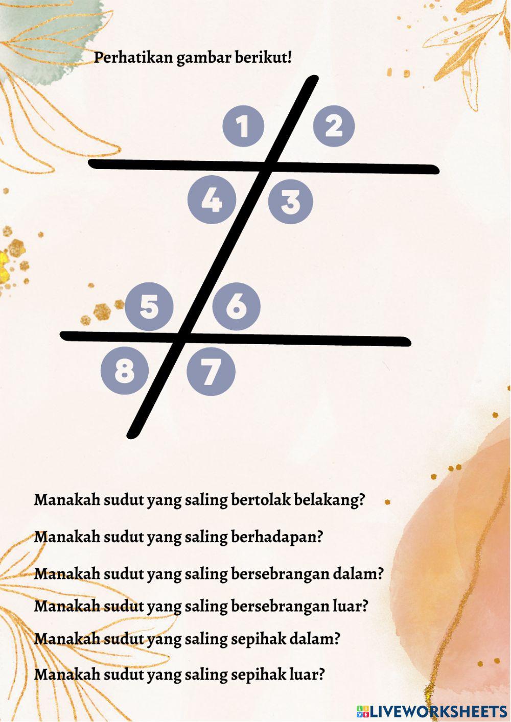 Hubungan Garis dan Sudut