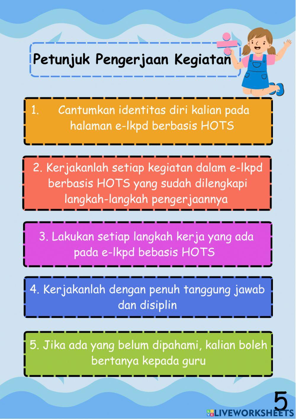 E-LKPD Berbasis HOTS Materi Bangun Ruang