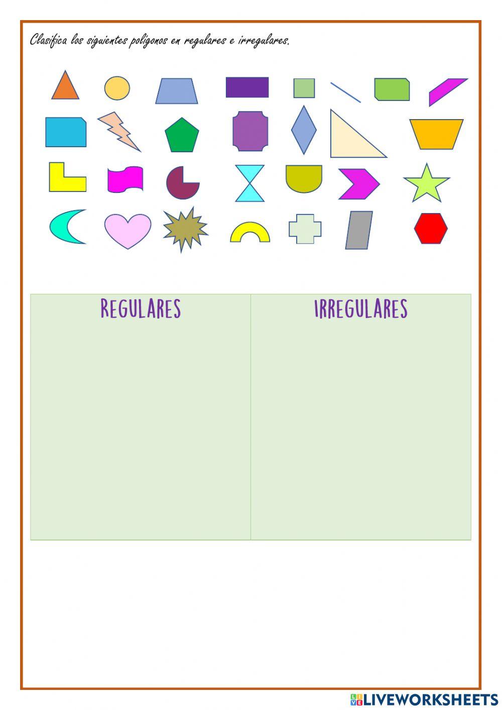 Poligonos regulares e irregulares