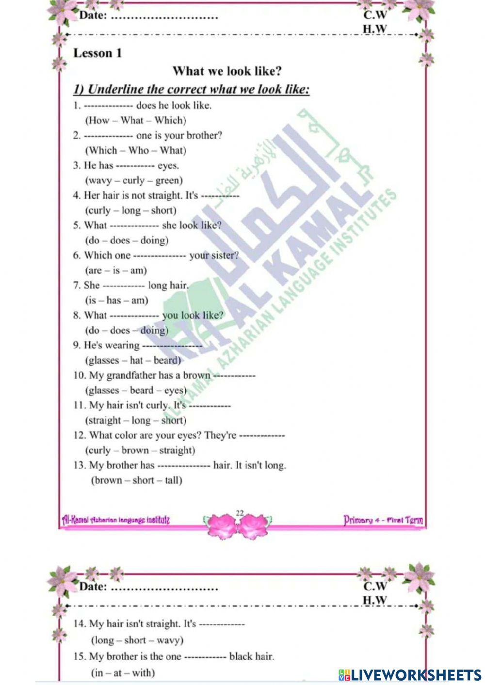 Everybody up 4 What does she - he look like?