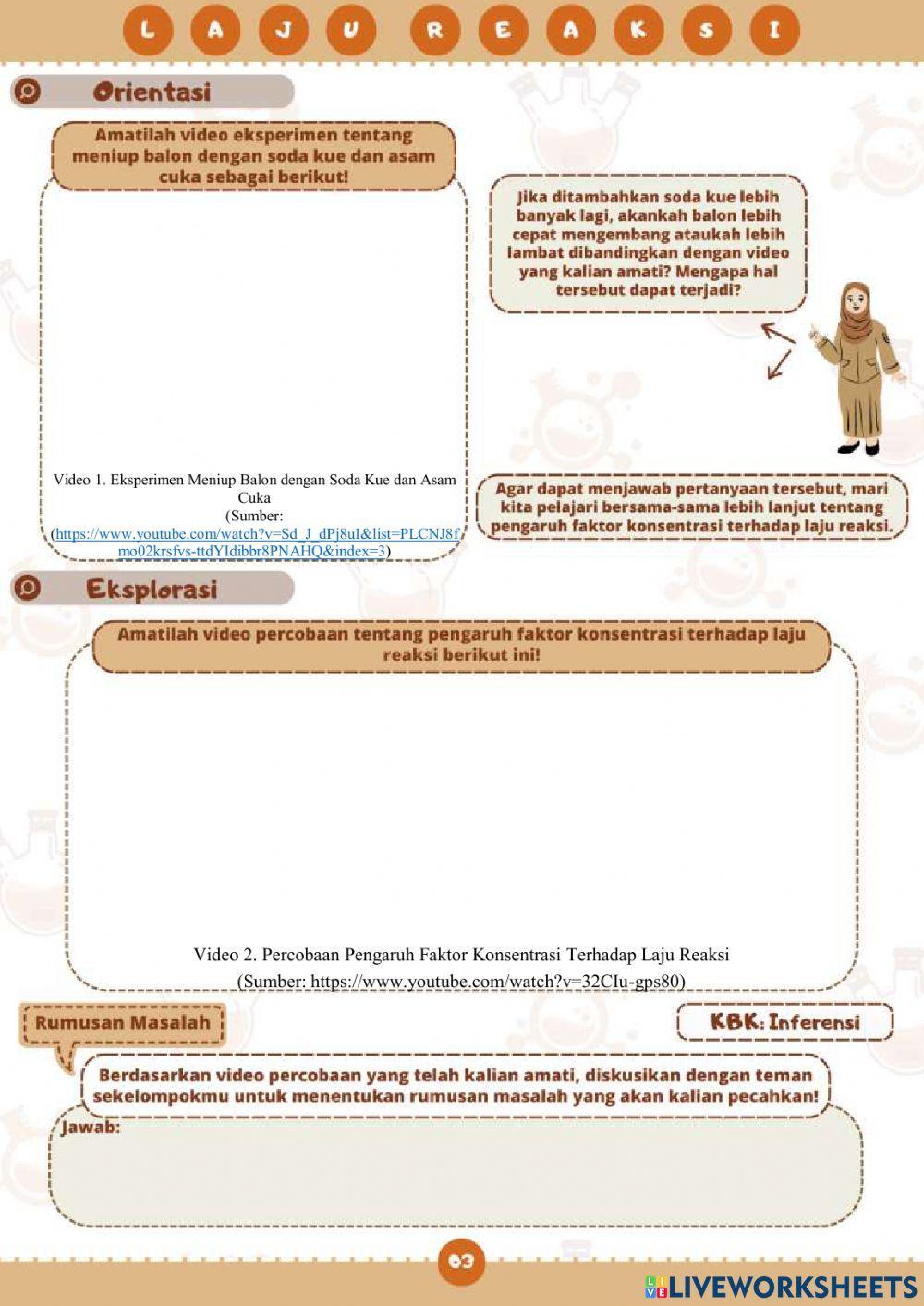 E-LKPD LAJU REAKSI FAKTOR KONSENTRASI