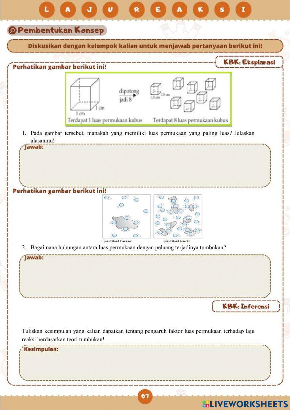 E-LKPD LAJU REAKSI FAKTOR LUAS PERMUKAAN