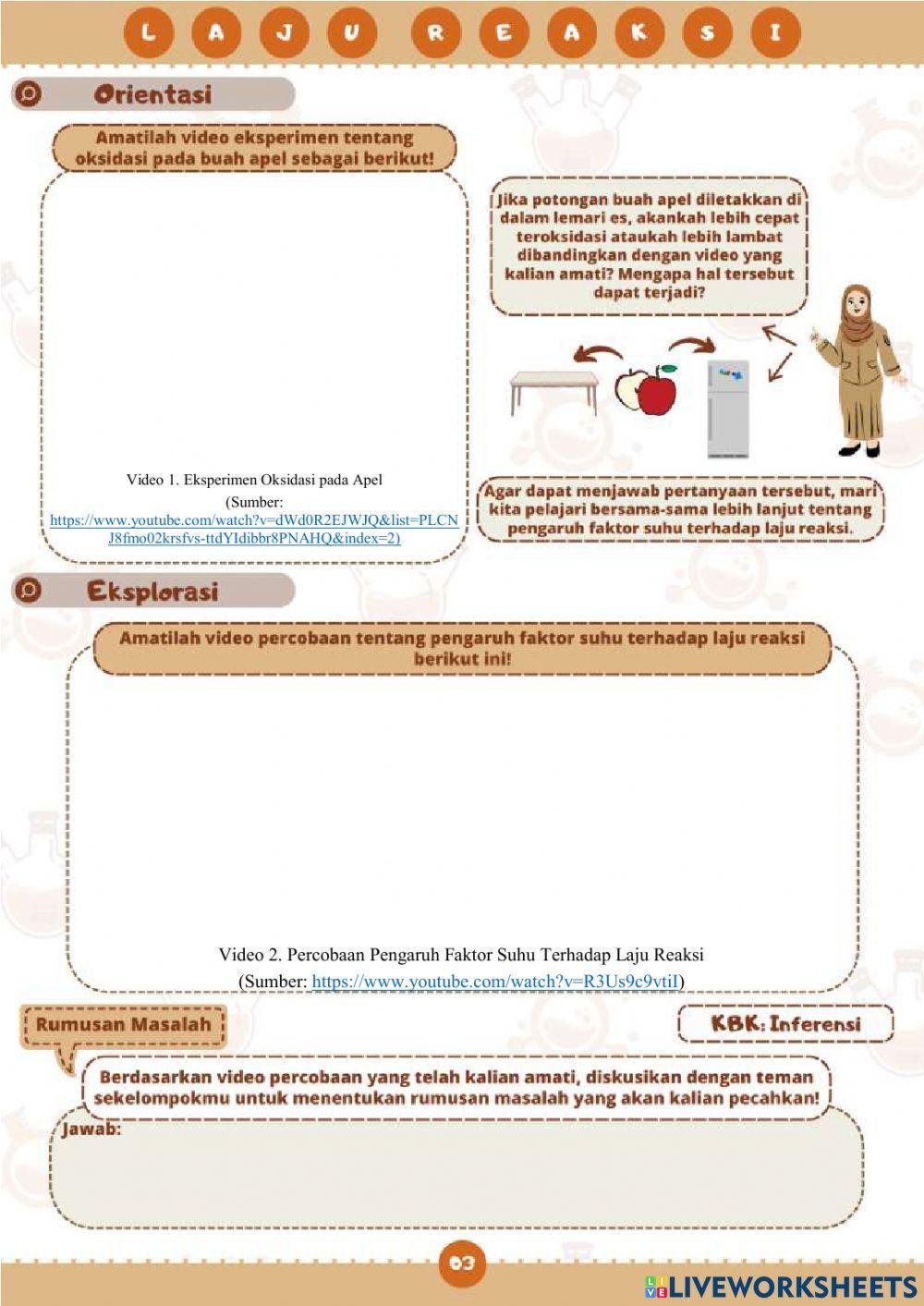 E-LKPD LAJU REAKSI FAKTOR SUHU