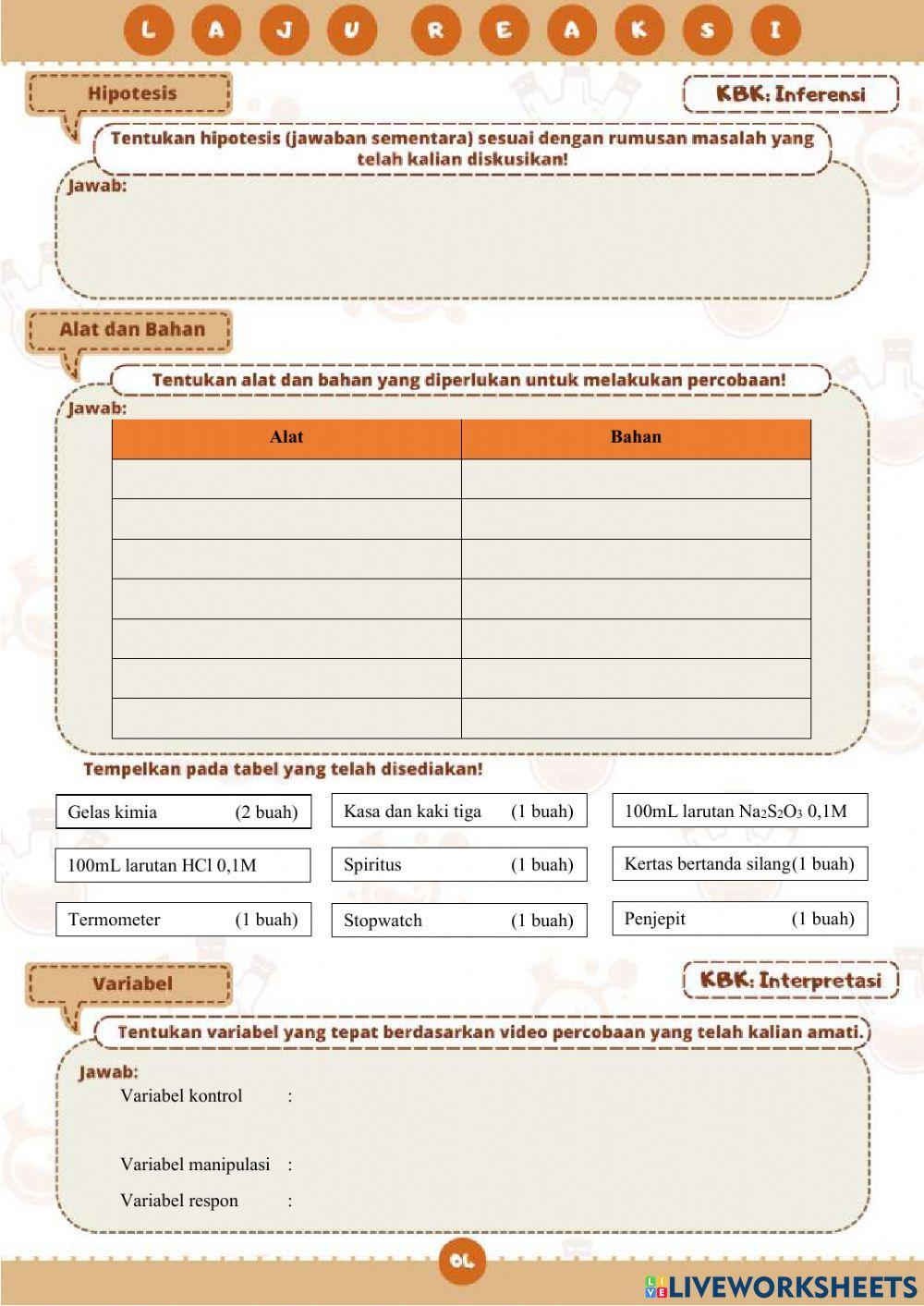 E-LKPD LAJU REAKSI FAKTOR SUHU
