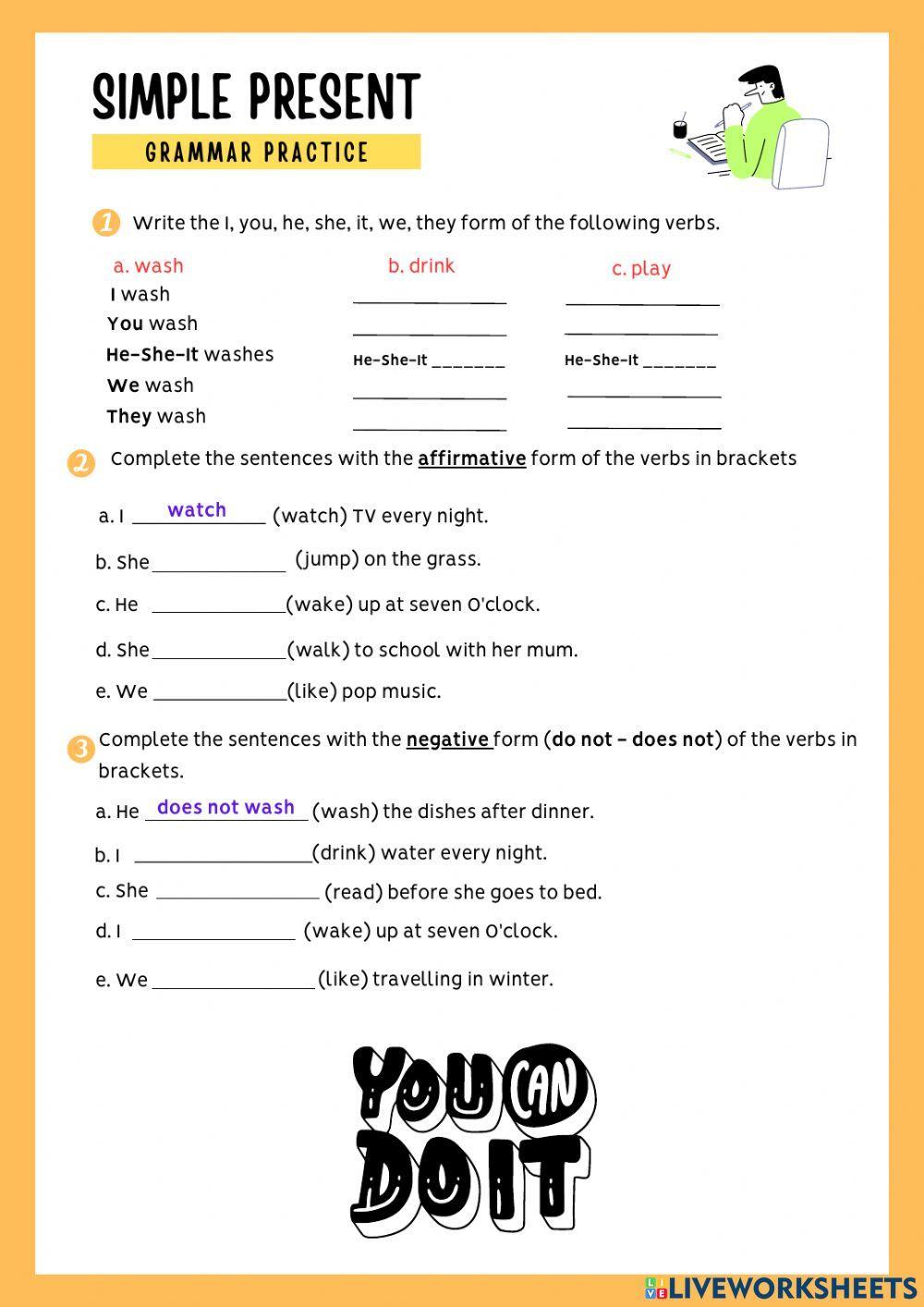 Grammar Exercises Present Simple