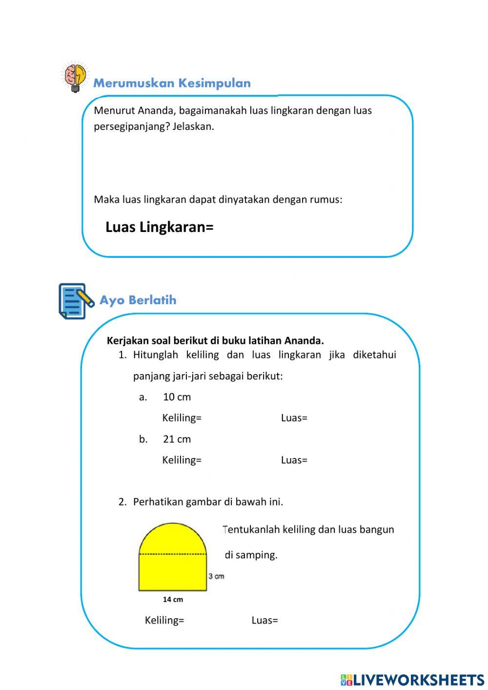 LKPD 4 Keliling dan Luas Lingkaran