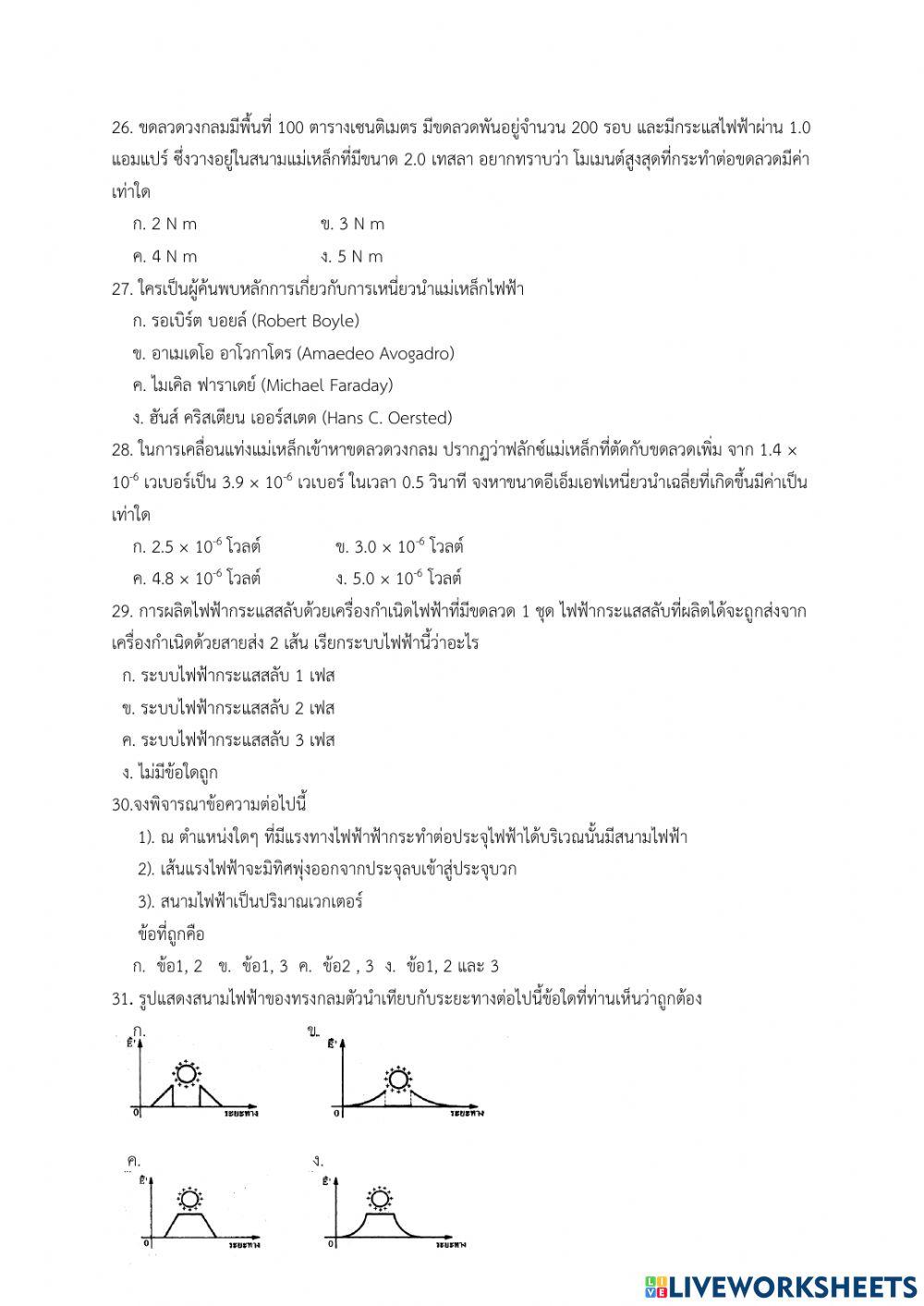 แบบทดสอบ แม่เหล็กไฟฟ้า1