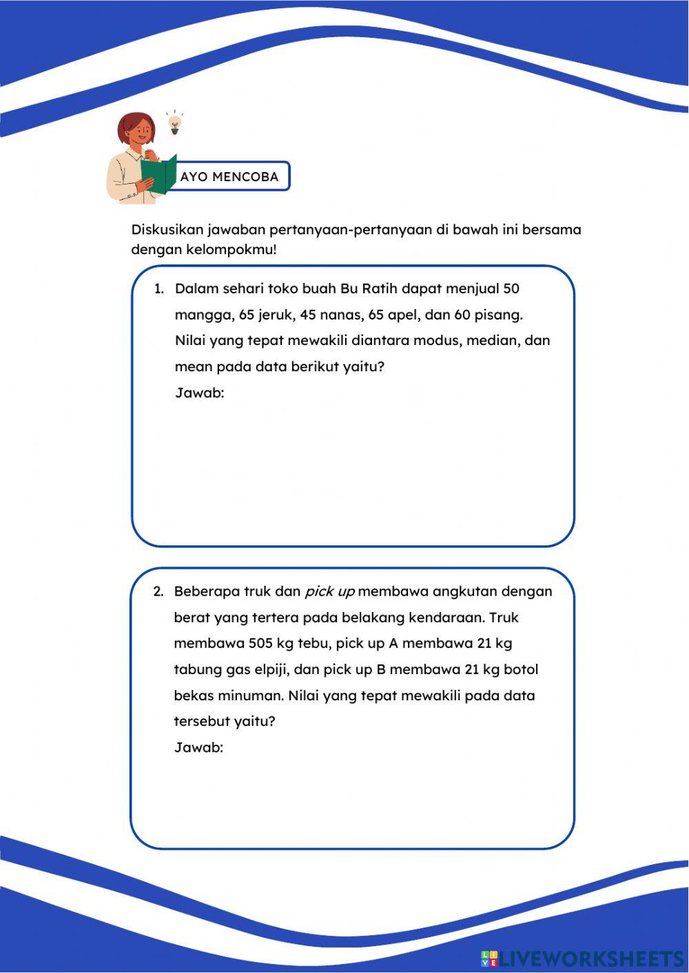 LKPD Mean Pengolahan Data Kelas VI SD