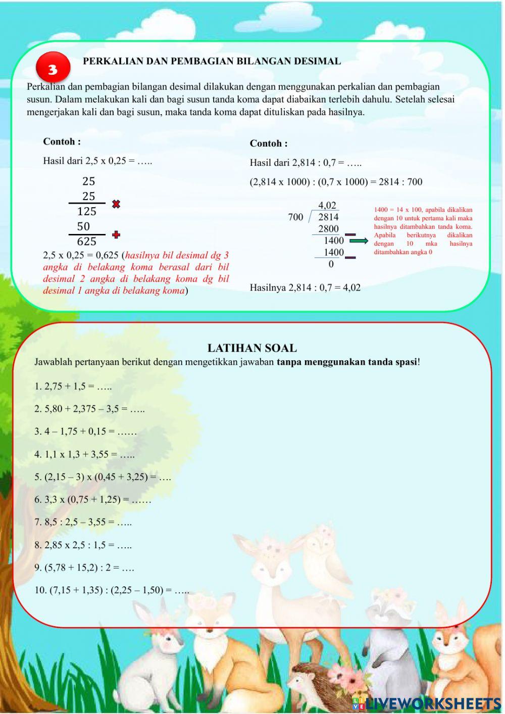 Bilangan Desimal dan Bentuk Baku