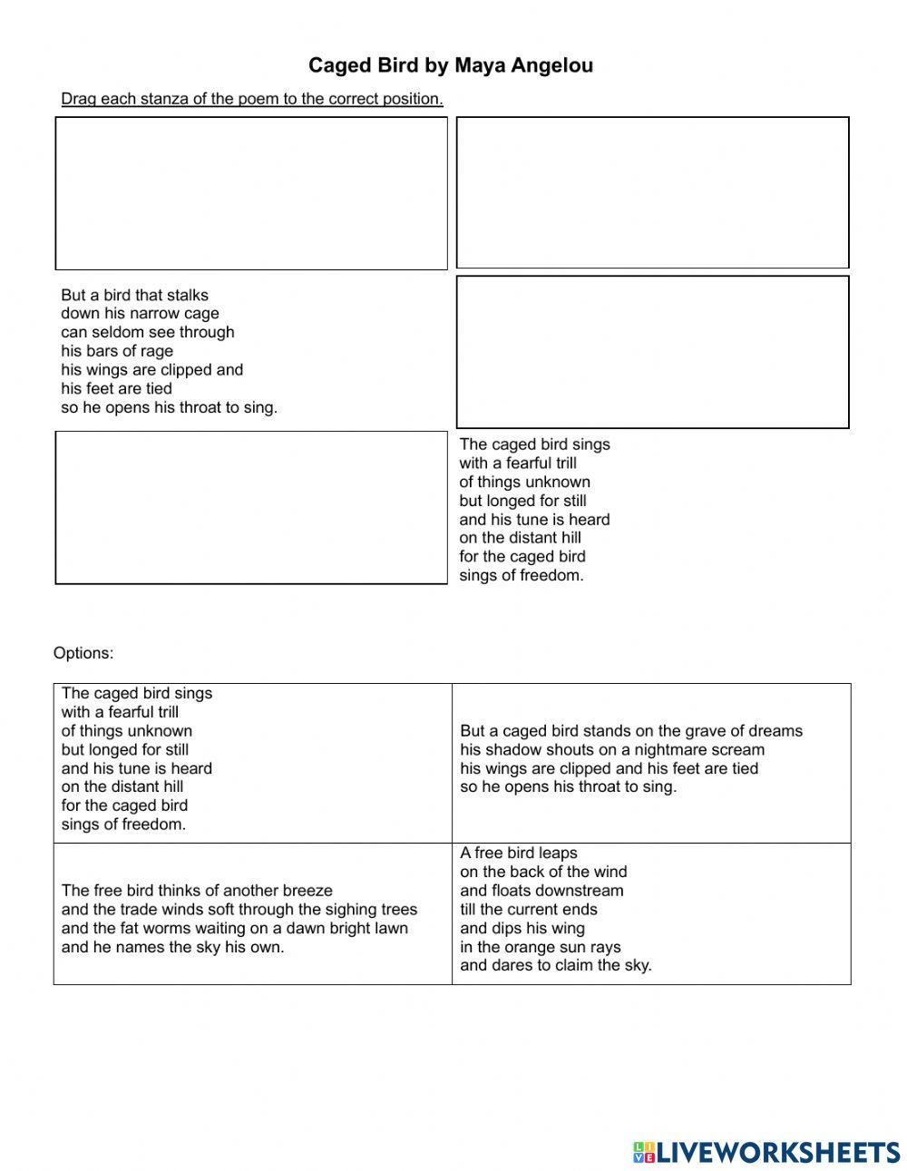 Caged Bird by Maya Angelou