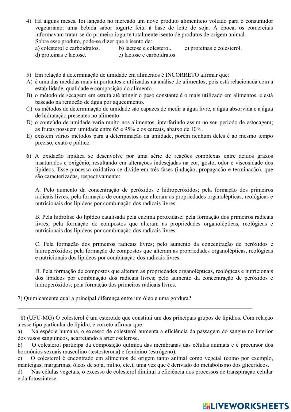 Química dos Alimentos 3