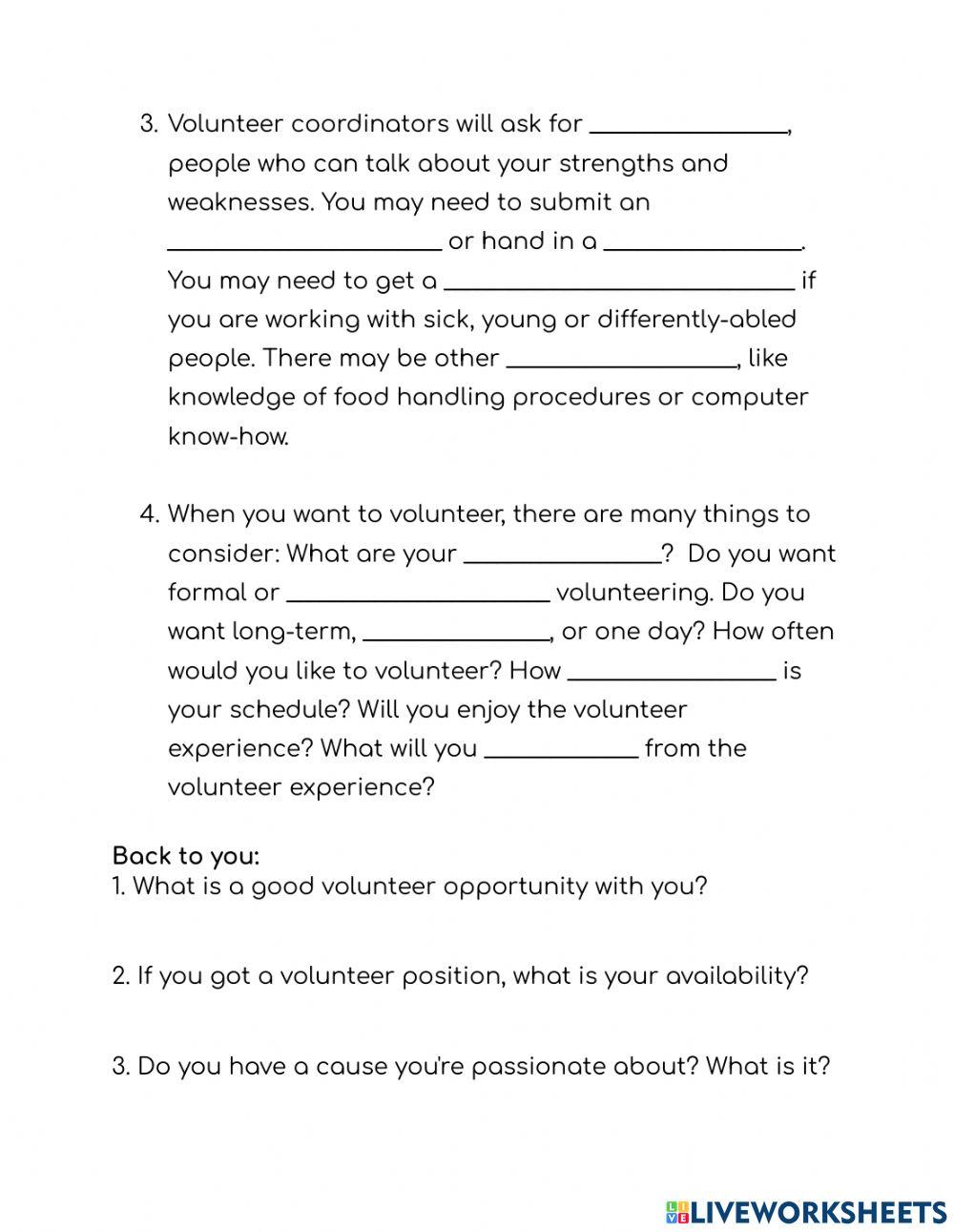 CLB 5-6 Volunteer Opportunities