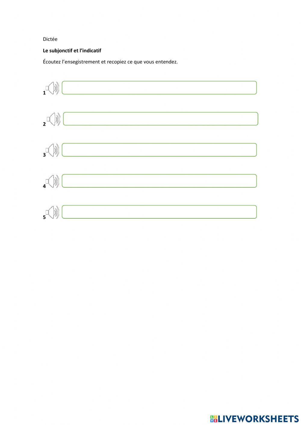L'indicatif et le subjonctif