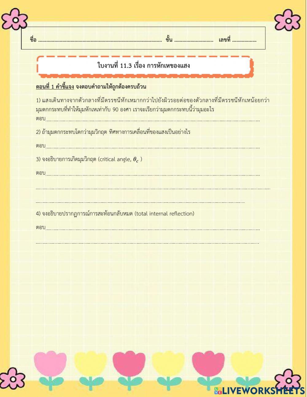 ใบกิจกรรมที่ 11.1
