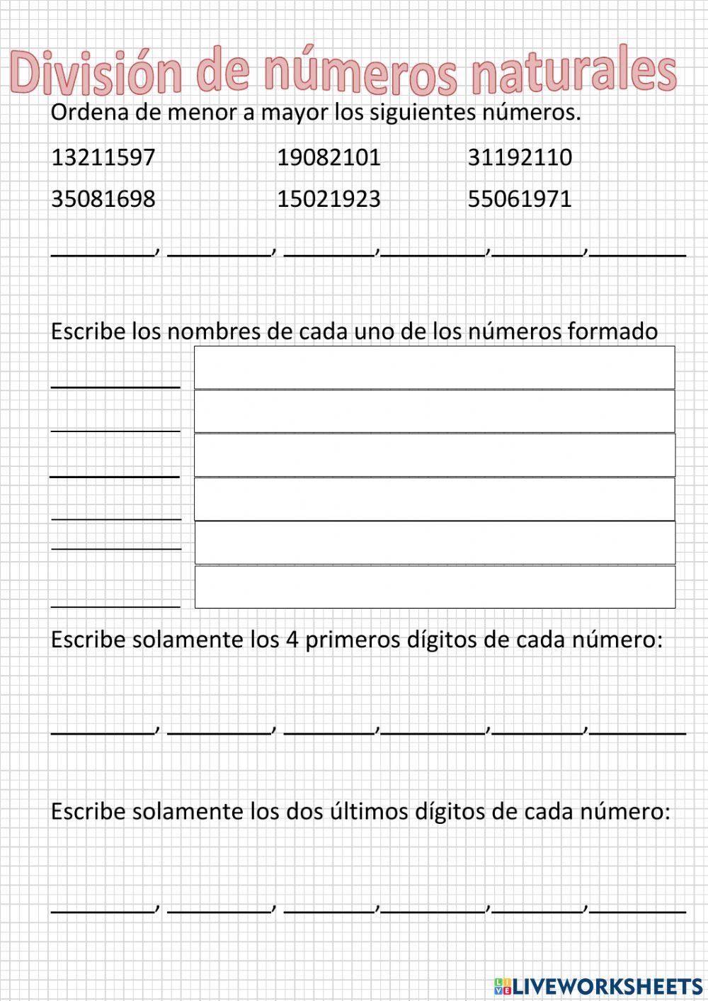 División con números naturales