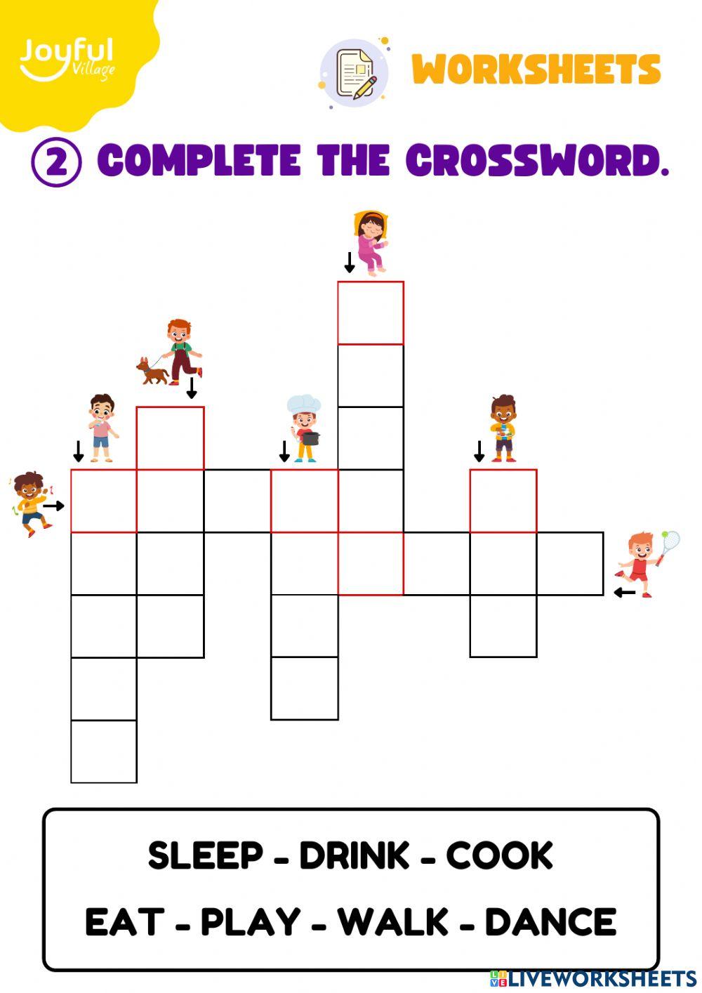 7088211 Verbs Crossword Joyful Village