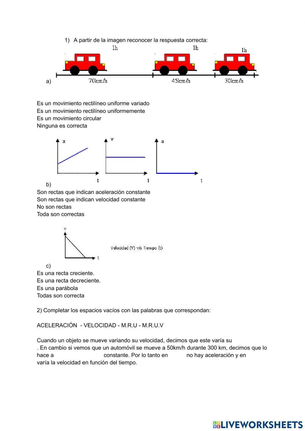Actividad 1: M.R.U Y M.R.U.V