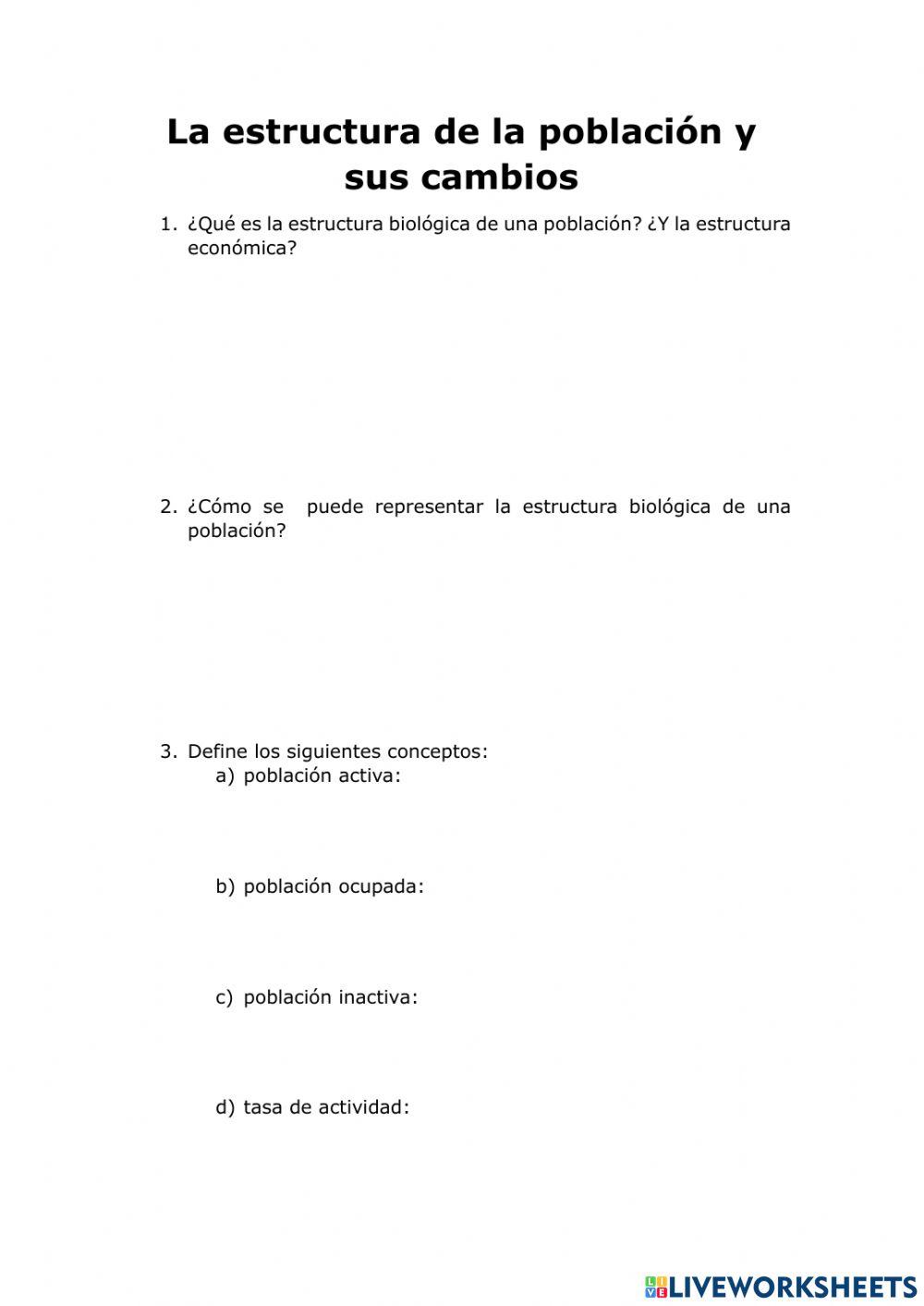 La estructura de la población y sus cambios