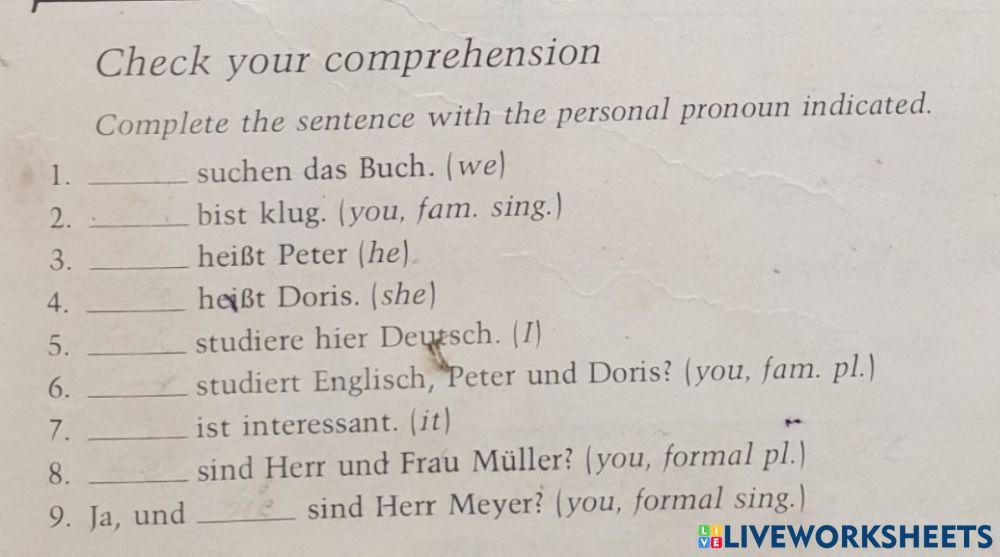 Personal pronouns