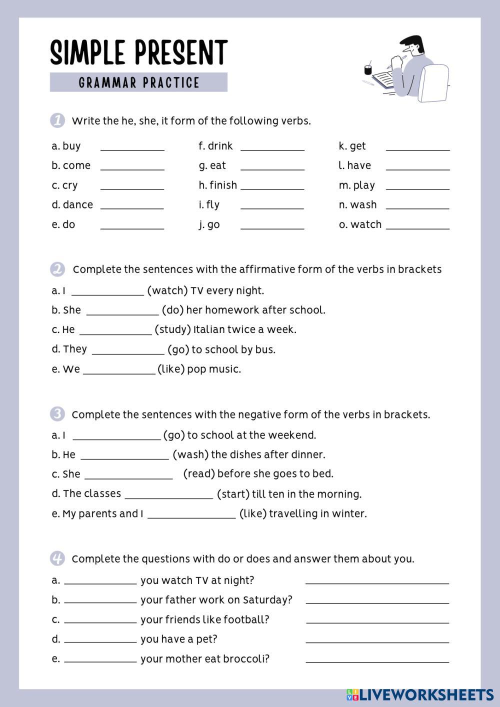 Present Simple worksheet | kroshkoira | Live