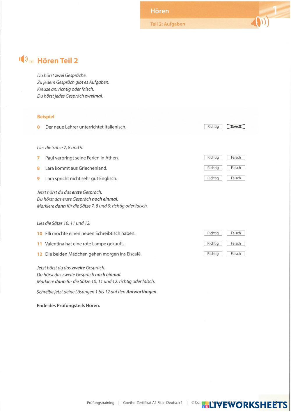 Prüfungstrainin… | Free Interactive Worksheets | 7224897