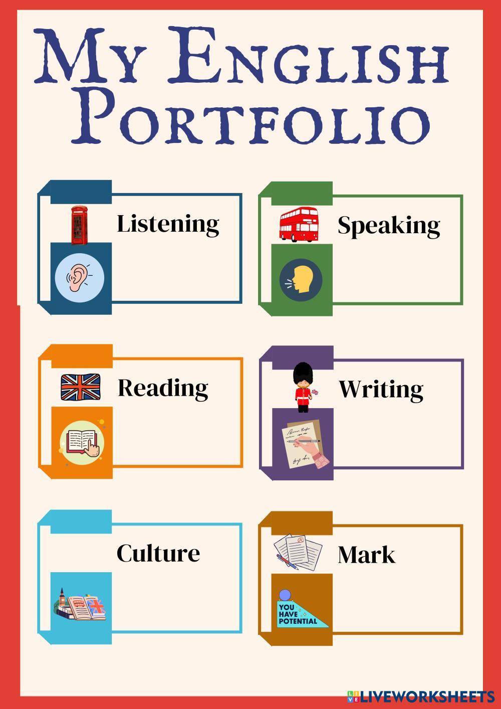 ENGLISH PORTFOL… | Free Interactive Worksheets | 7226874