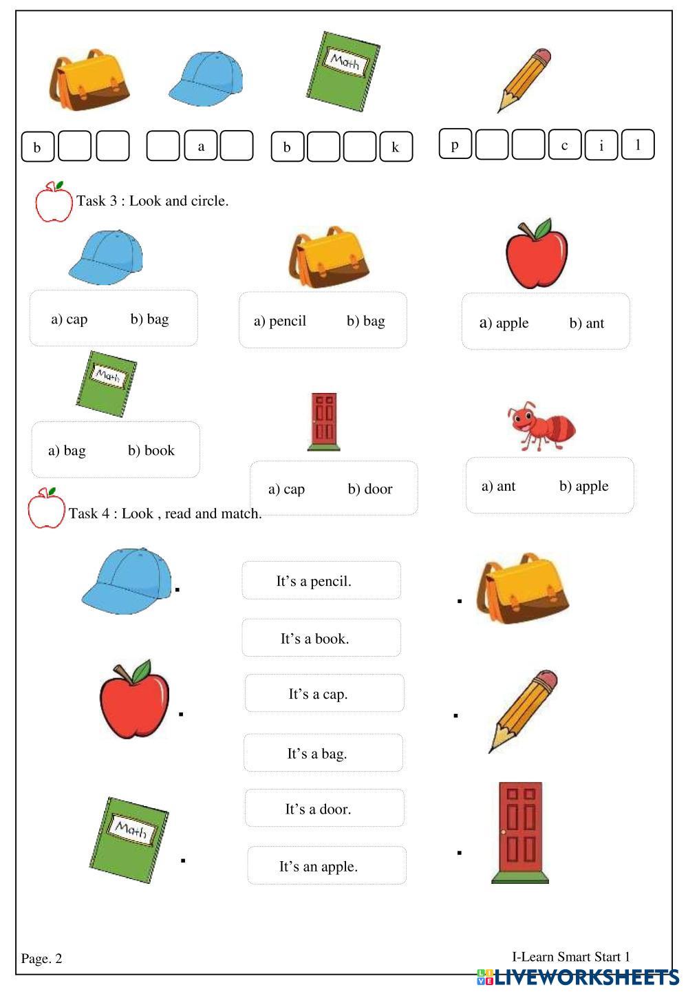 Homework for grade 1 (Smart) | Live Worksheets