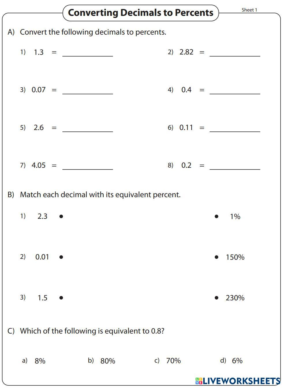 7233852 | Practice Percents | lbenitez | LiveWorksheets