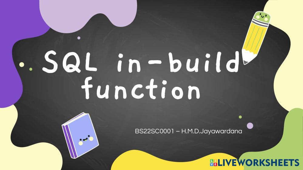 SQL in-build fu… | Free Interactive Worksheets | 7235064