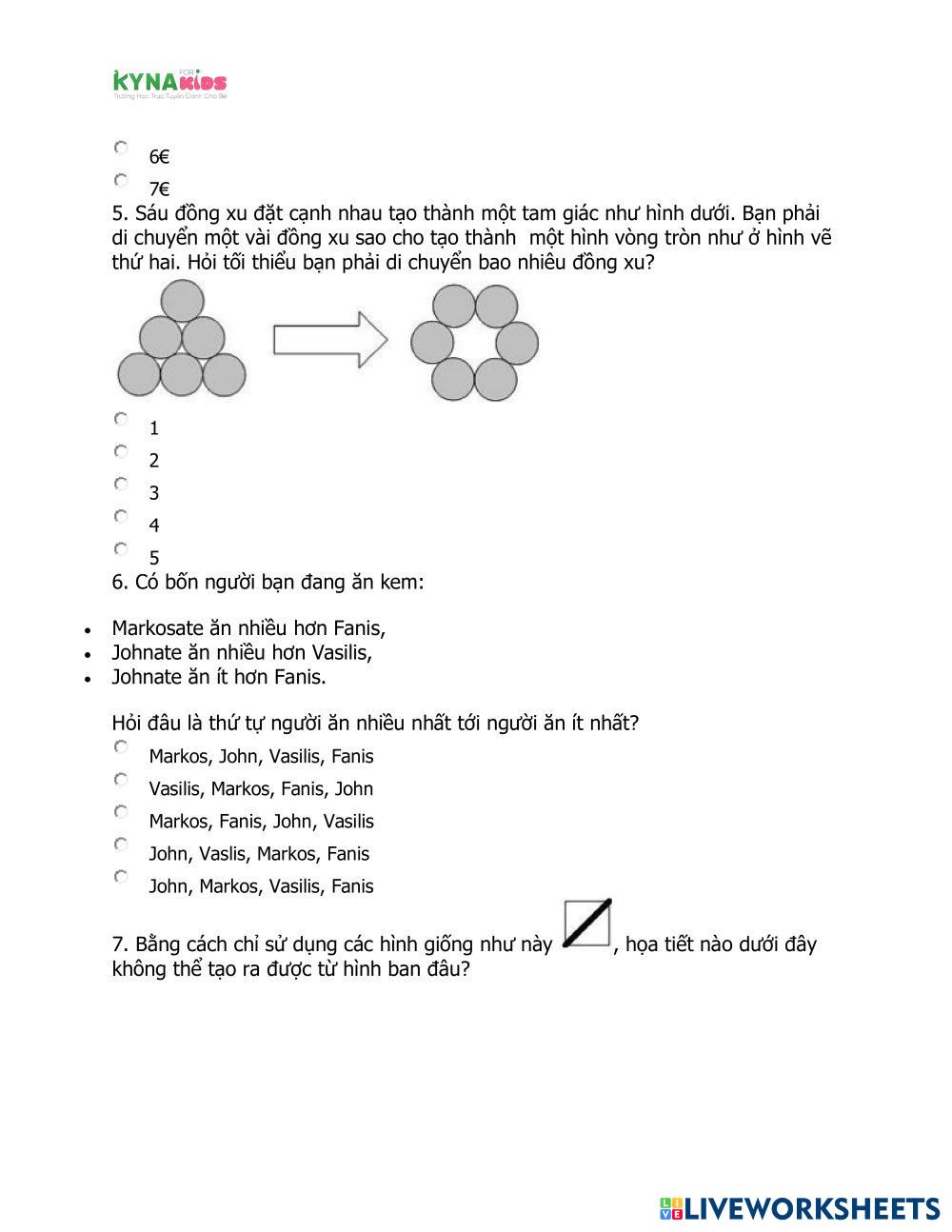 Math Live Worksheets