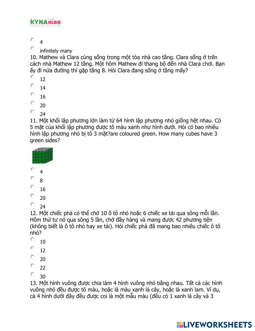 Math Live Worksheets