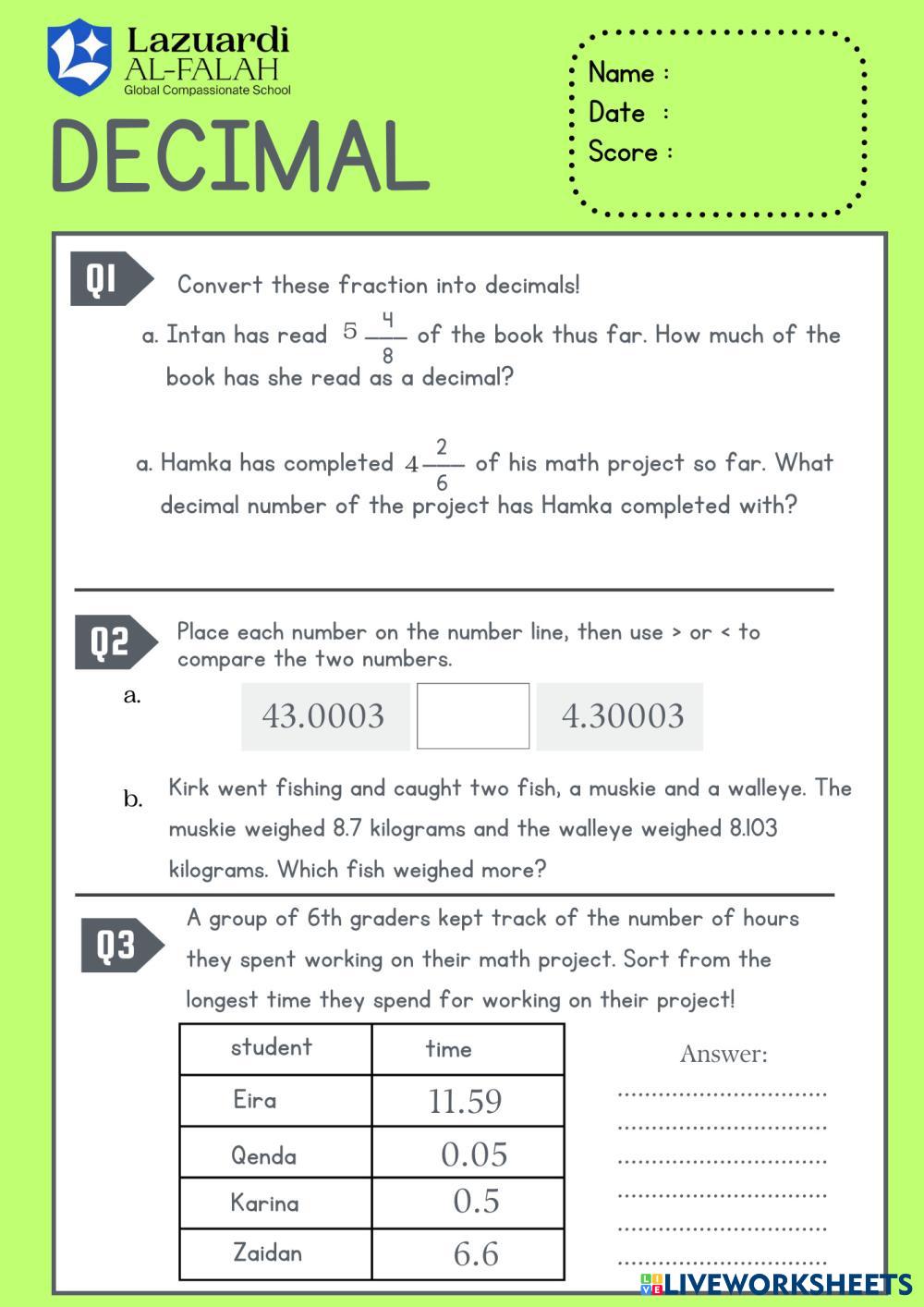 Hardest Decimal Problem Solving