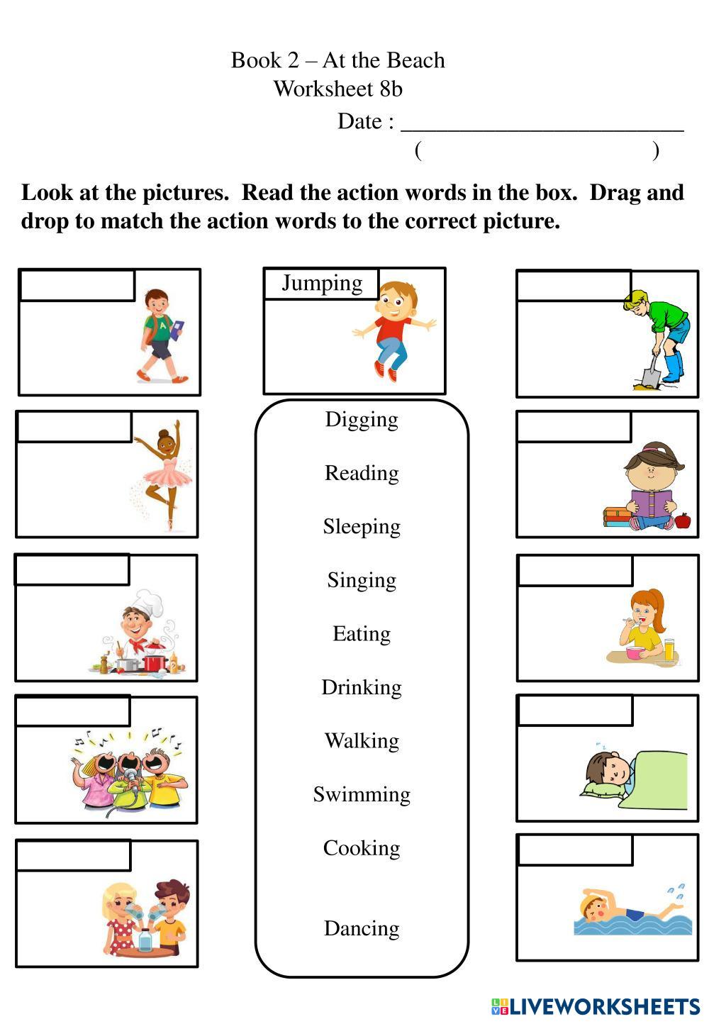 8b Action Verbs Live Worksheets