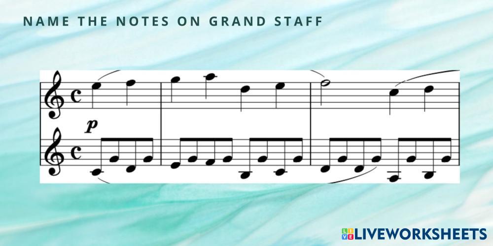 Name the notes on grand staff live worksheets