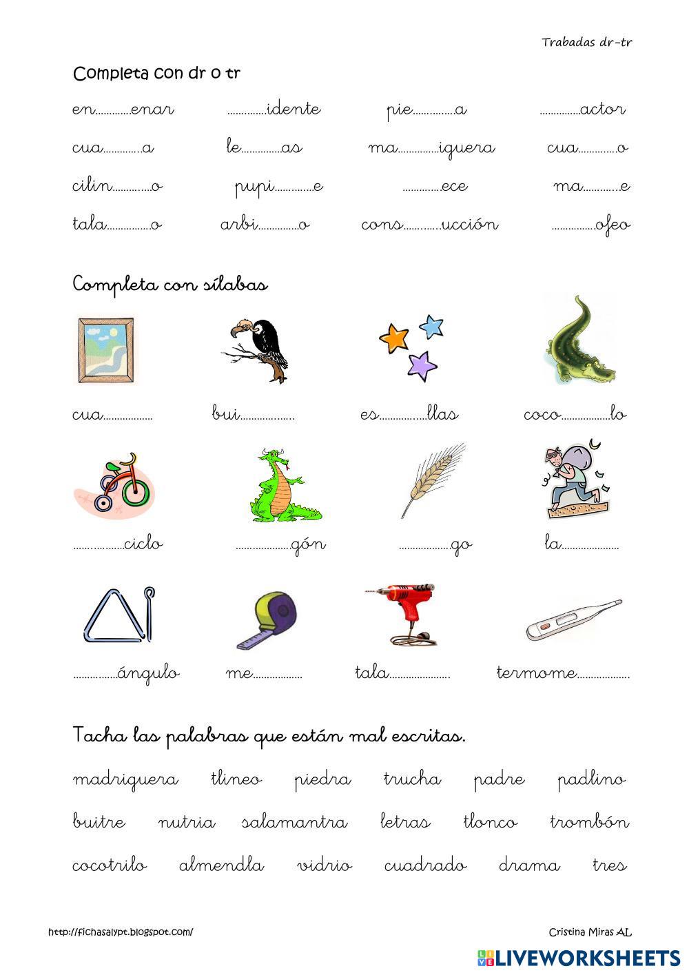 TRABADAS TR DR Free Interactive Worksheets 7270957