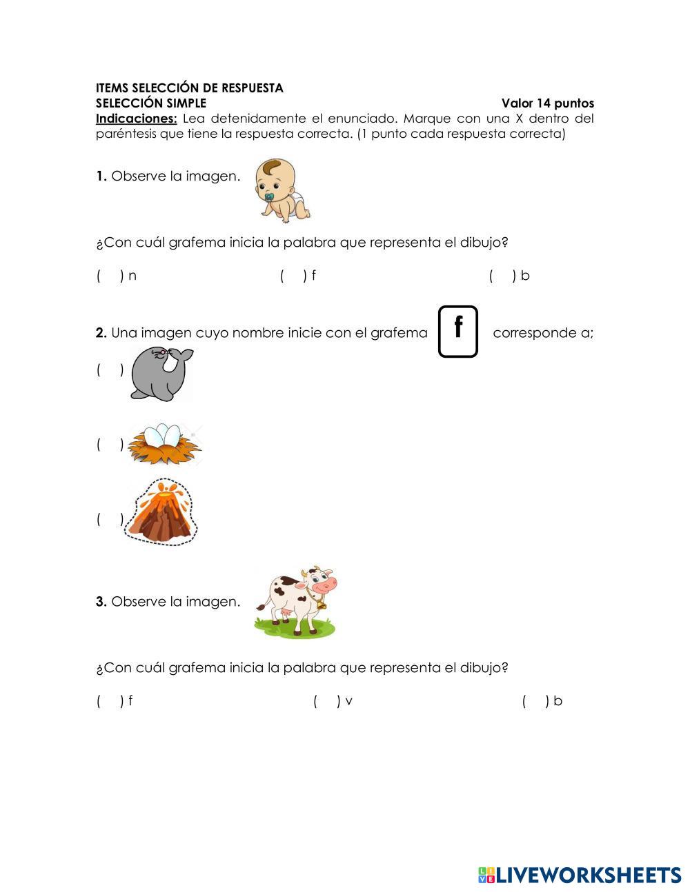 Prueba Estandarizada Español Neyderlin | Live Worksheets