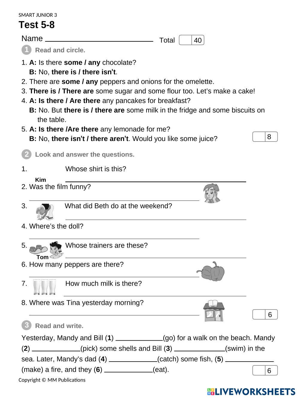 Past Simple Test Klasa 7 7307250 | Past Simple test | Anastasiia Sava