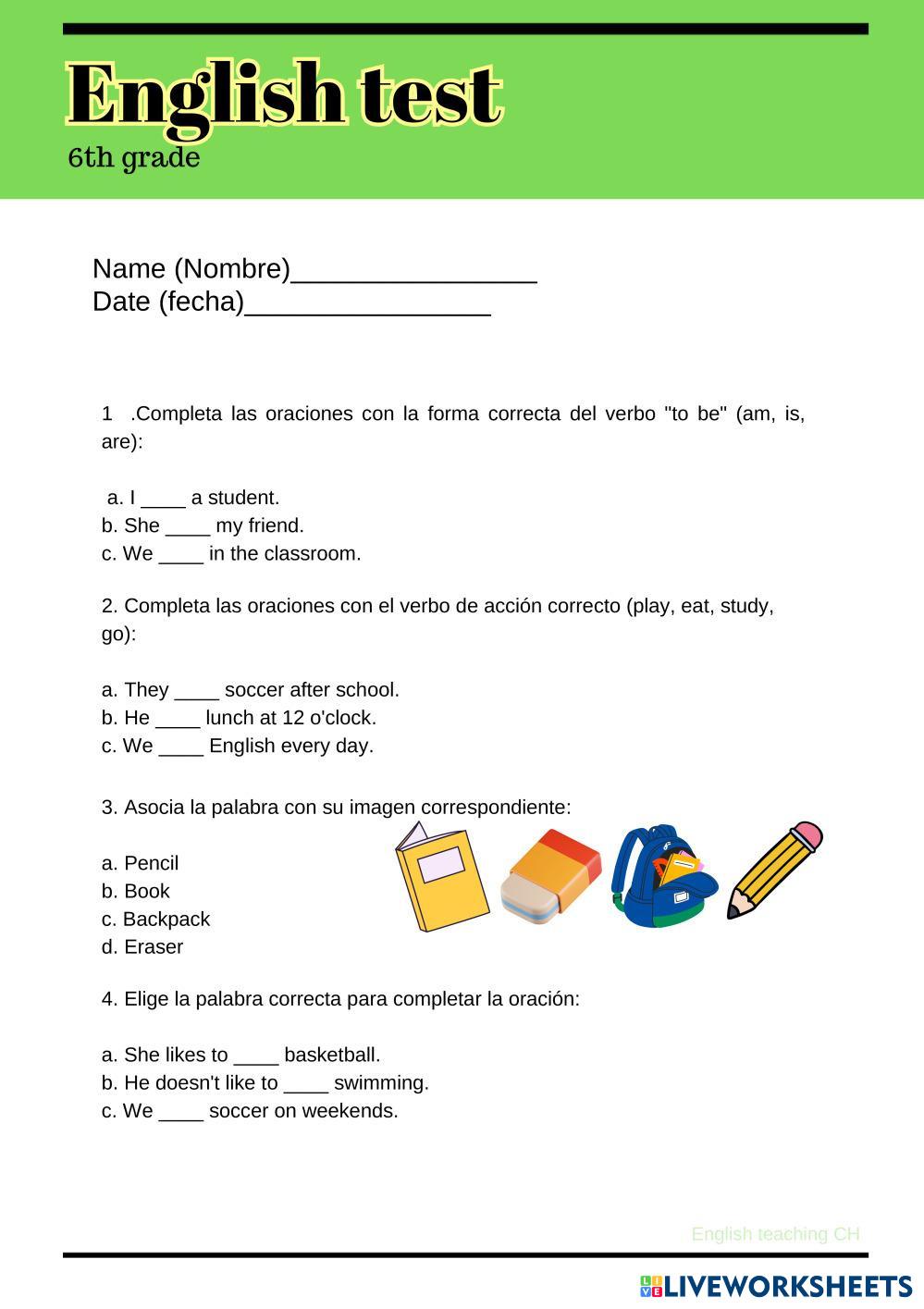 English test si… | Free Interactive Worksheets | 7308405, image size:999x1415