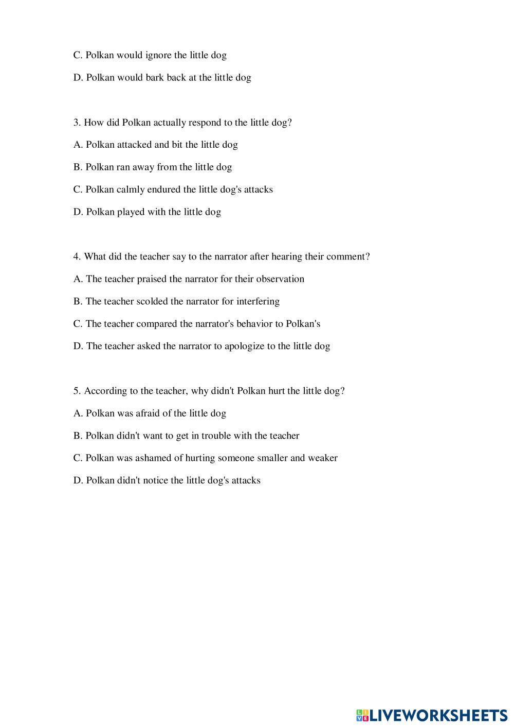 English Live Worksheets