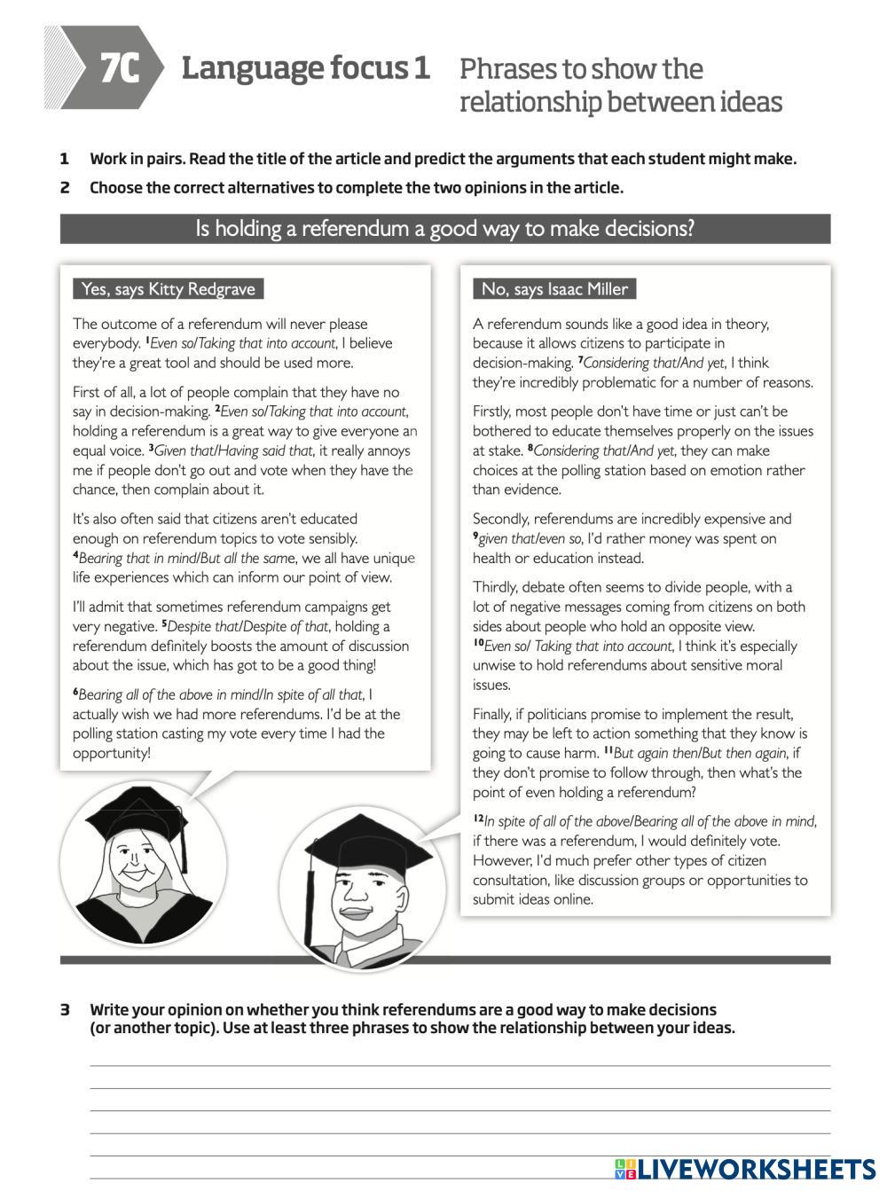 Roadmap B2+ 7C | Free Interactive Worksheets | 7347259