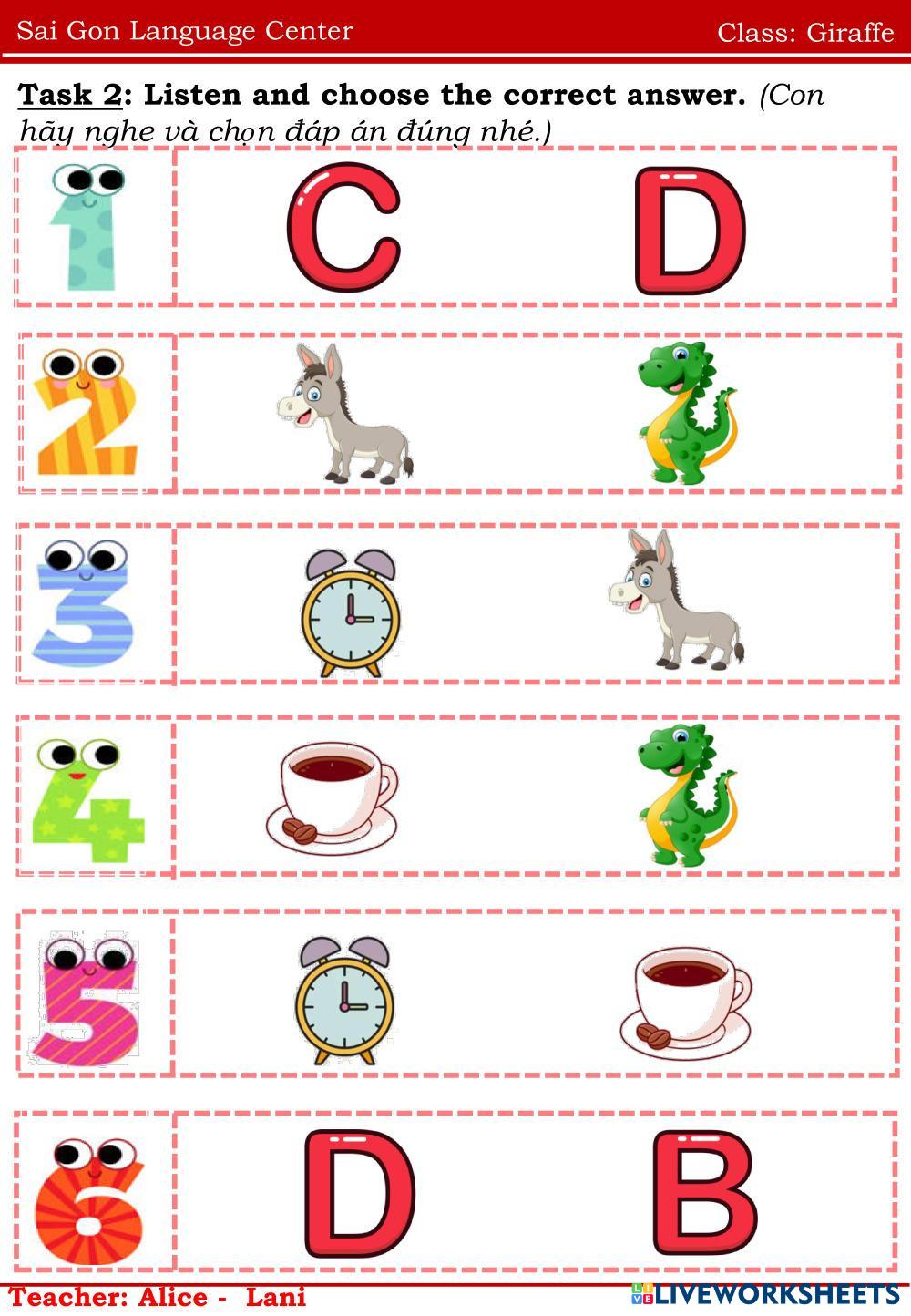 giraffe Live Worksheets