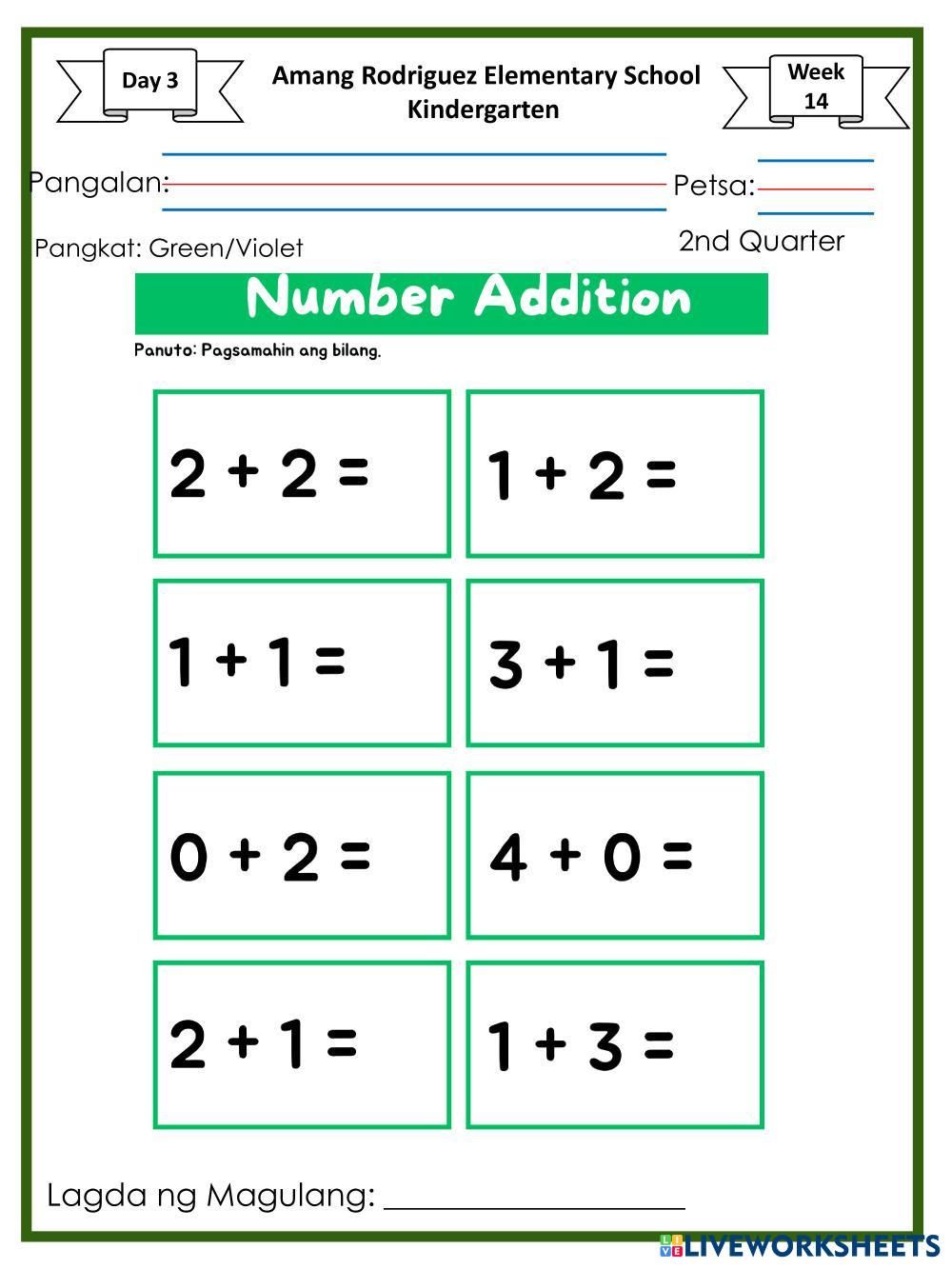 WEEK 14 KINDERG… | Free Interactive Worksheets | 7386682