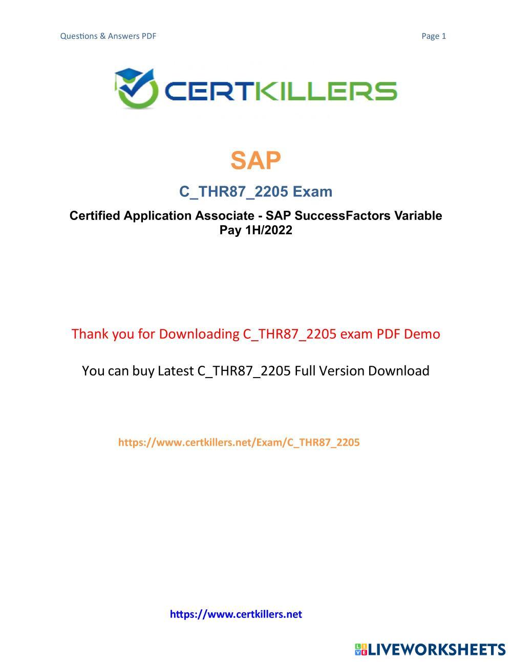 How to register for C THR87 2205 Exam 2024? Live Worksheets